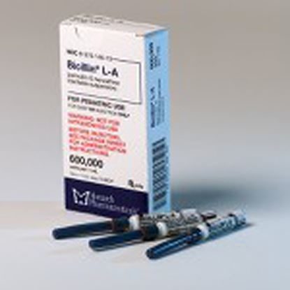 Bicillin LA, 600mu, 20G Syringe, 1mL, 10 Syringes /Tray