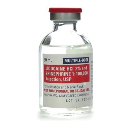 Lidocaine 2%, with Epinephrine, 20mg/mL, MDV, 30mL Vial