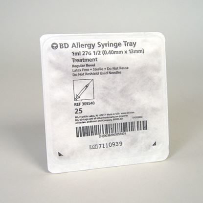 1cc Allergy Syringe, 27G x 1/2", Regular Bevel, 1,000/Case
