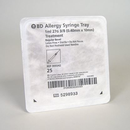 1cc Allergy Syringe, 27G x 3/8", Regular Bevel, BD Precisionglide™, 1,000/Case