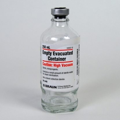Container, Empty IV Evacuated, Glass, 250mL, 12/Case
