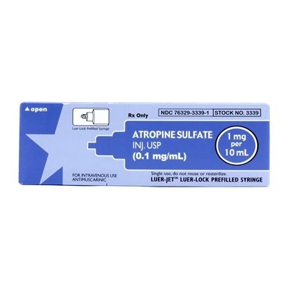 Atropine, 0.1mg/mL, Needleless, 10mL Syringe
