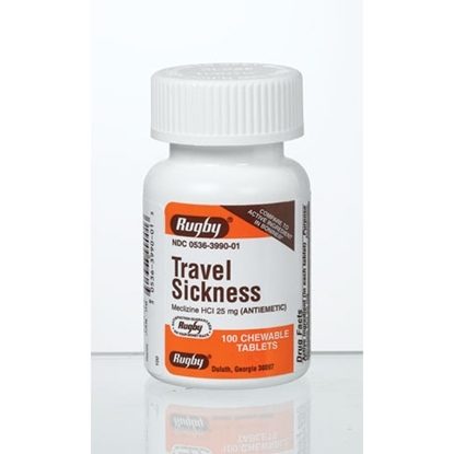 Meclizine HCl (Travel Sickness), Chewable, 25mg, 100 Tablets/Bottle