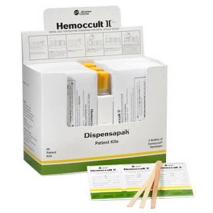 Hemoccult II® Dispensapak™ Case of 50 patient Kits with Six 15mL bottles of Hemoccult® Developer, 100/Box