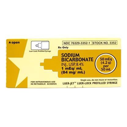 Sodium Bicarbonate, 8.4%, 50mEq, Luer-Jet L/L  50mL Syringe
