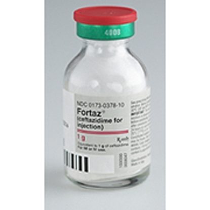 FORTAZ® (Ceftazidime for Injection), 1gm/Vial, SDV, 10 Vials/Tray