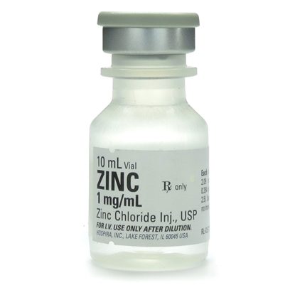 Zinc Trace Element, Chloride, 1mg/mL, SDV, 10mL Vial
