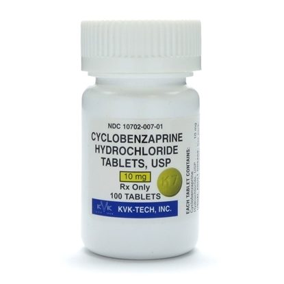 Cyclobenzaprine HCl, 10mg, 100 Tablets/Bottle
