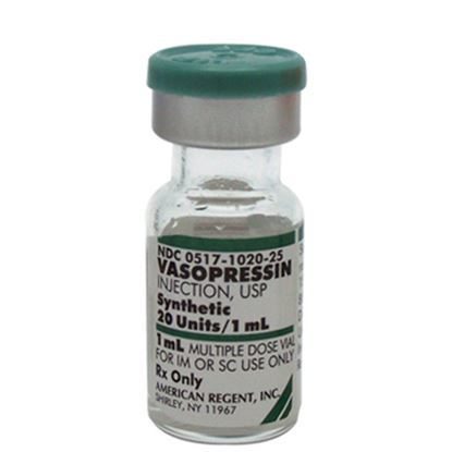 Vasopressin (Vasostrict), 20u/mL, MDV,  1mL/vial  25 Vials/Tray