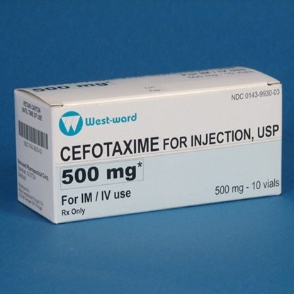 Cefotaxime, Powder  500mg/Vial, SDV,  10Vials/Tray