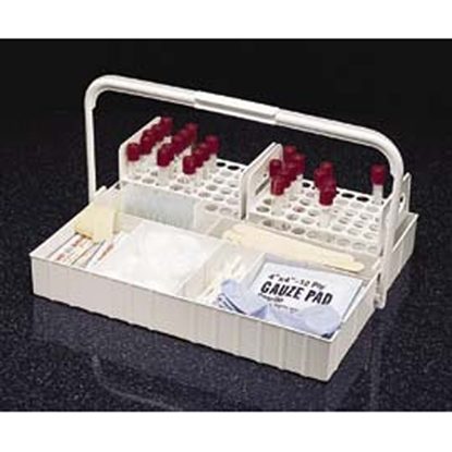 Blood Collection Tray, 14" x 11" x 2" 80 tube, Autoclavable, Adjustable Partitions, Each