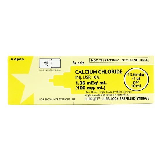 Calcium Chloride 10 100mgmL  Needleless Syringe  10mLSyringe  Each