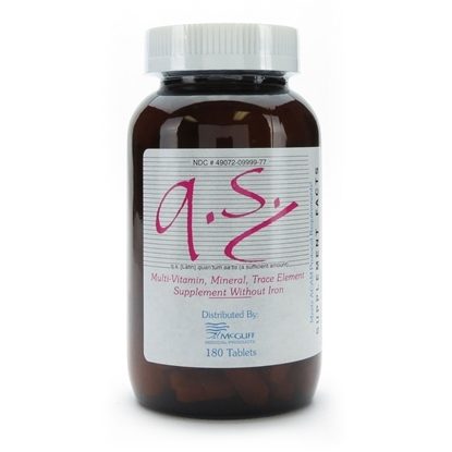 Q.S. Multi-Vitamin, Mineral, Trace Element Supplement Without Iron, Vegetarian, 180 Tablets