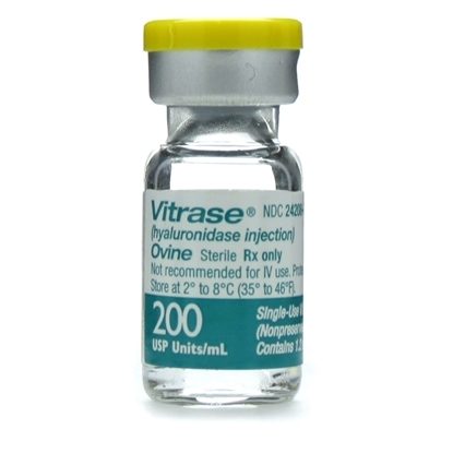 Vitrase (Hyaluronidase, Ovine) , 240u/vial, SDV, 2x1.2mL/Tray