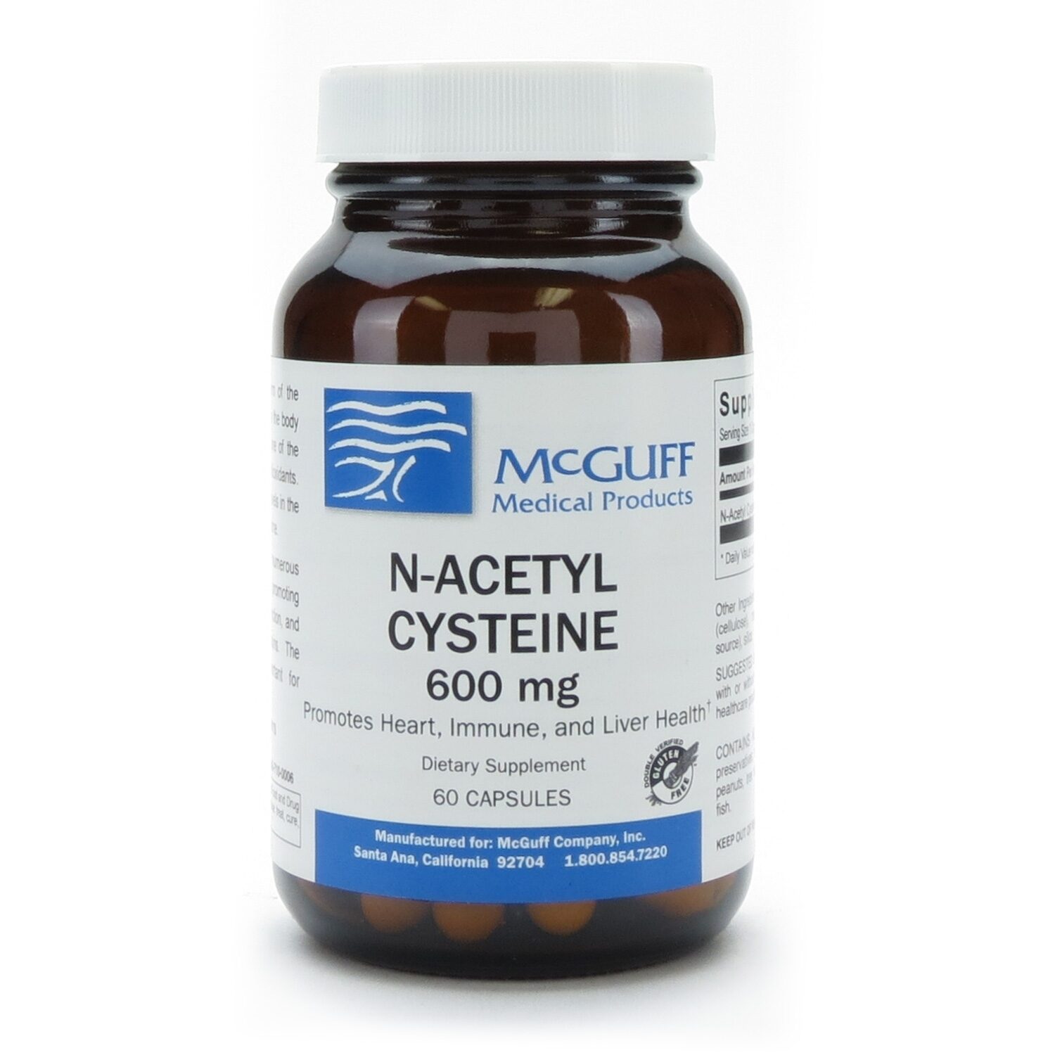 N Acetyl Cysteine, 20mg, 20 Capsules   McGuff Medical Products