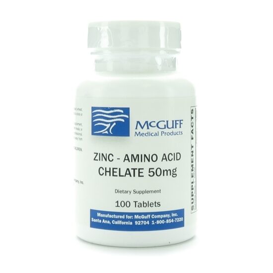 Zinc AA  Amino Acid Chelate  50mg  Tablets  100Bottle