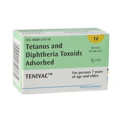 Vaccine, Tetanus/Diphtheria, Tenivac®, Adult, 0.5mL, 10 Syringes/Tray