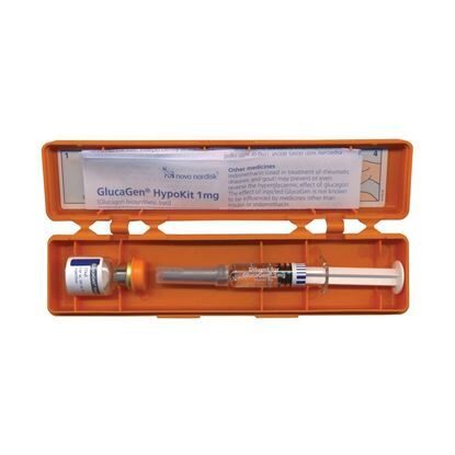Glucagen®, (Glucagon) with Diluent, Injection Kit, vial w/Syringe, 1mg, SDV, 1mL Vial