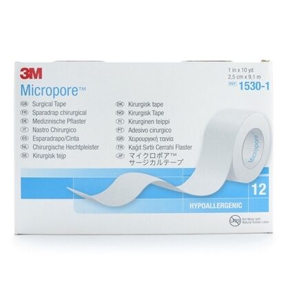 Tape, Micropore, Paper, 1"x10 Yards, Hypoallergenic, 12/Box