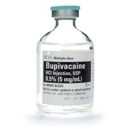Bupivacaine, 0.5%, 5mg/mL, MDV, 50mL/Vial
