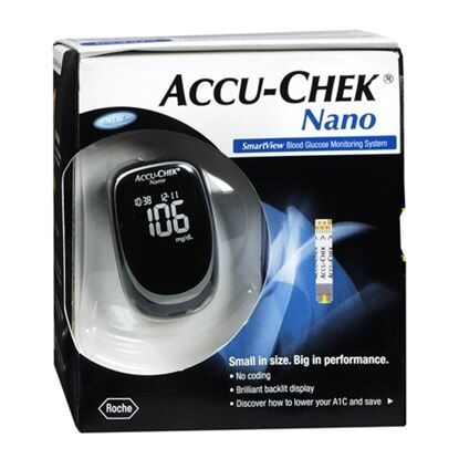 Accu-Chek Nano Meter Kit,  w/Fastclix lancing device   Each