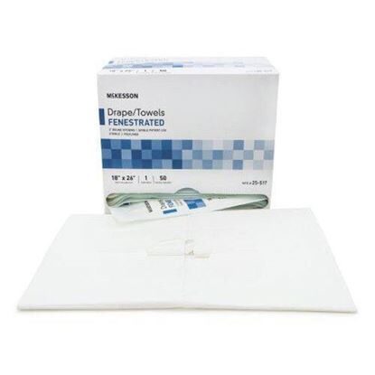 Procedure Drape Sheet, Fenestrated, 18 x 26" Sterile, 50/Box