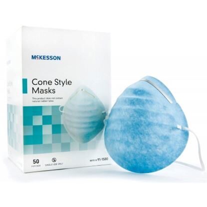 Mask, Surgical, Molded Cone, Blue, Elastic band,  50/Box