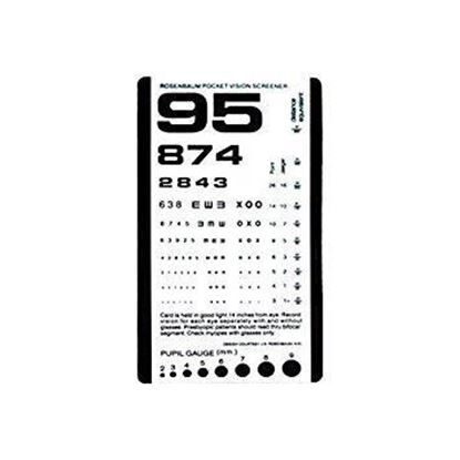 Eye Test, Chart, Pocket, Letters / Numbers, 6 1/2" x 3 1/2",  Each