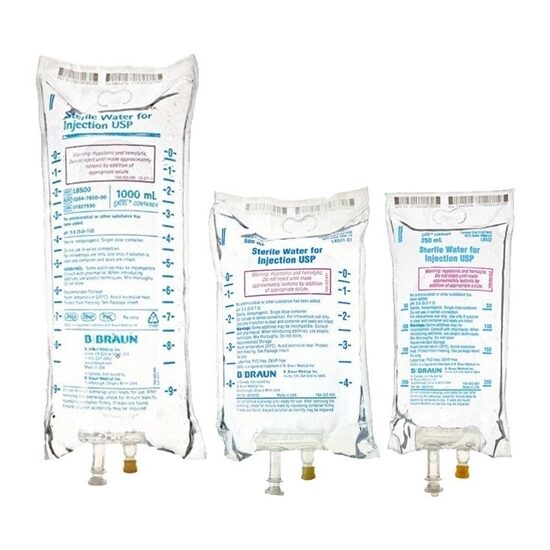 Sterile Water Bag Excel No Latex PVC or DEHP