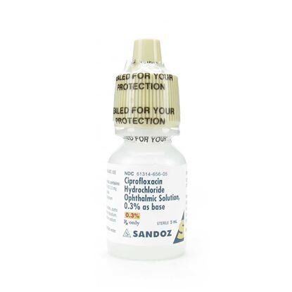 Ciprofloxacin HCl, 0.3%, Ophthalmic Drops, 5mL Bottle
