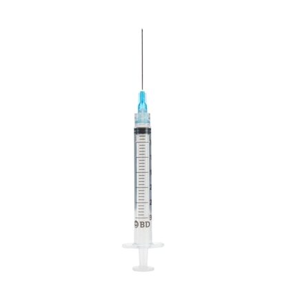 3cc Syringe, 25G x 1 1/2", Luer Lock,   BD Luer-Lok™, BD PrecisionGlide™, 100/Box