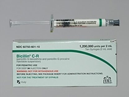 Bicillin CR, 1.2mmu, 21G x 1", 2mL, 10 Syringes/Tray