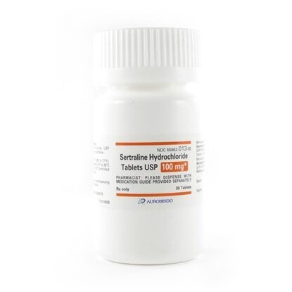 Sertraline HCl, 100mg Tablets, 30/Bottle