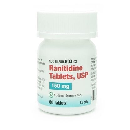 Ranitidine HCl, 150mg, 60 Tablets/Bottle