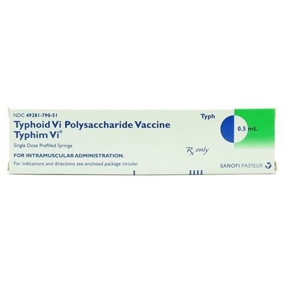Vaccine, Typhoid, Typhim Vi®,  25mcg, Preservative Free, 0.5mL Syringe