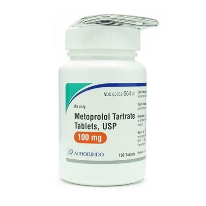 Metoprolol Tartrate, 100mg, 100 Tablets/Bottle