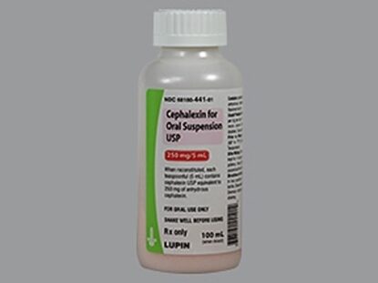 Cephalexin, 250mg/5mL, Suspension, 100mL Bottle