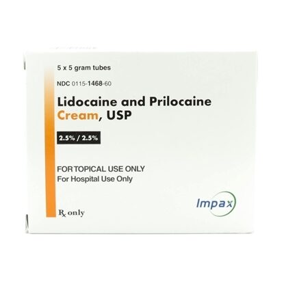 Lidocaine/Prilocaine HCl, 2.5%, Cream, 5x5gram/Box
