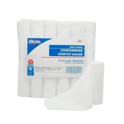 Gauze, Conforming Non Sterile, 4" x 4.1 yards,Latex Free,  12/Package