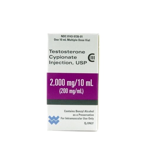Testosterone Cypionate CIII 200mgmL MDV 10mL Vial