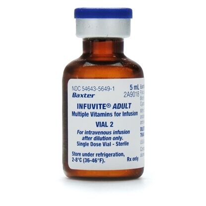 Infuvite, Adult, Multivitamin Injection, 5 Dose Box, 2 Vials/Dose, 10 vials/Box, Refrigerated