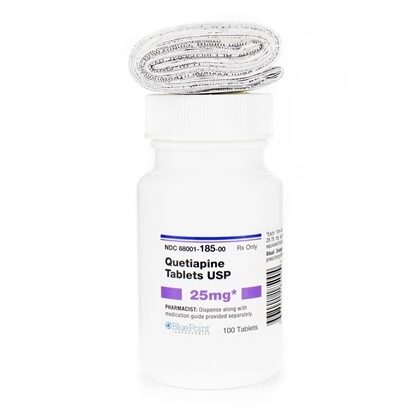 Quetiapine Fumarate    25mg  Tablets  100/Bottle   Generic for Seroquel