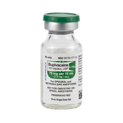 Bupivacaine HCl, 0.75%, SDV, 10mL, 25 Vials/Tray