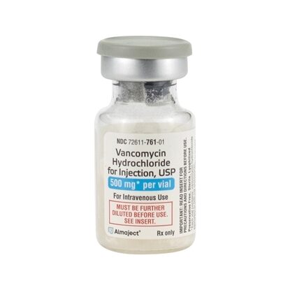 Vancomycin HCl, 500mg/Vial, SDV, 10 Vials/Tray