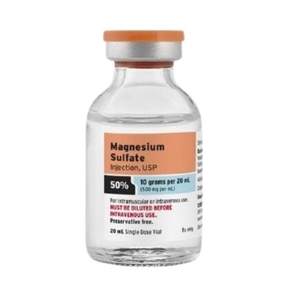 Magnesium Sulfate 50%, 500mg/mL, SDV, 20mL Vial