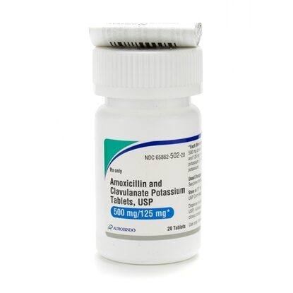Amoxicillin/Potassium Clavulanate   500mg/125mg  Tablets  20/Box