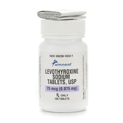 Levothyroxine Sodium  75mcg, Tablets 100/Bottle