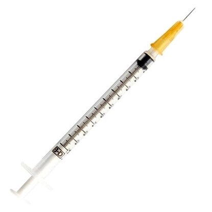 1cc Tuberculin Syringe, 26G x 3/8", BD™, BD PrecisionGlide™, 100/Box